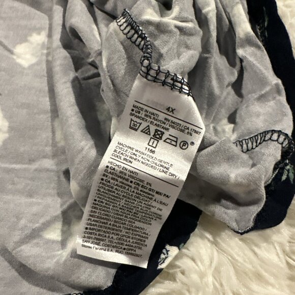 Old Navy womens NWT 4X blue floral Luxe tee short sleeve prairie boho timeless - Picture 11 of 13